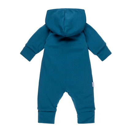 Cotton-Lined Merino Wool Baby Overall – Blue