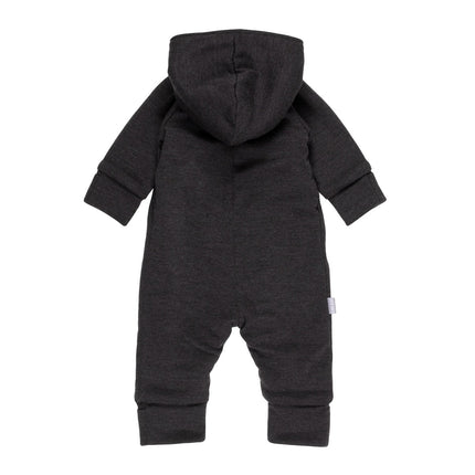 Cotton-Lined Merino Wool Baby Overall – Dark Grey
