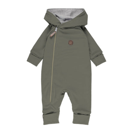 Cotton-Lined Merino Wool Baby Overall – Khaki