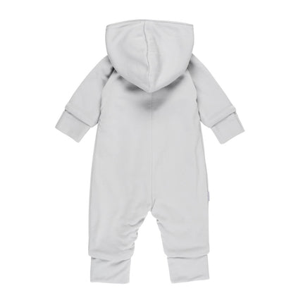 Cotton-Lined Merino Wool Baby Overall – Light Grey