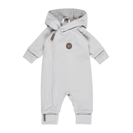 Cotton-Lined Merino Wool Baby Overall – Light Grey