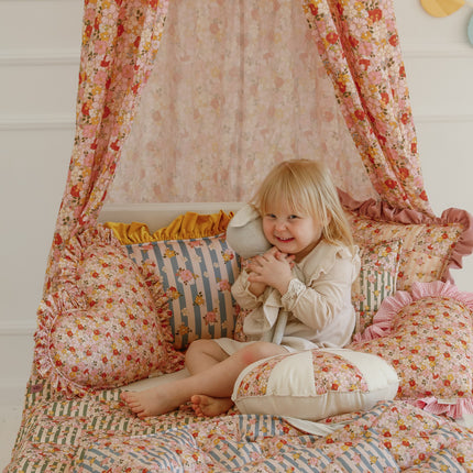 Cotton Quilted Patchwork Blanket + Pillow Set Small - Green Garden
