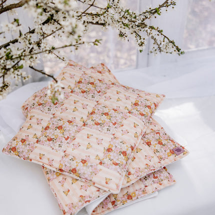 Cotton Quilted Patchwork Blanket + Pillow Set Large - Spring Garden