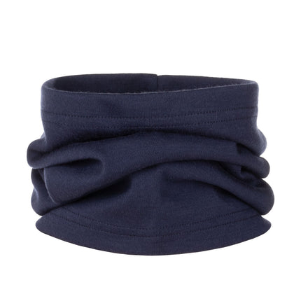 Dark Blue Single-Layer Merino Wool Tube Scarf