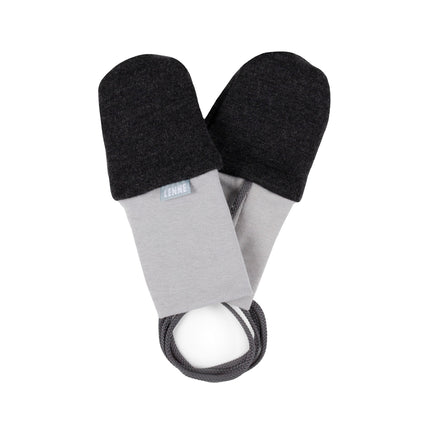 Dark Grey Merino Wool Baby Mittens