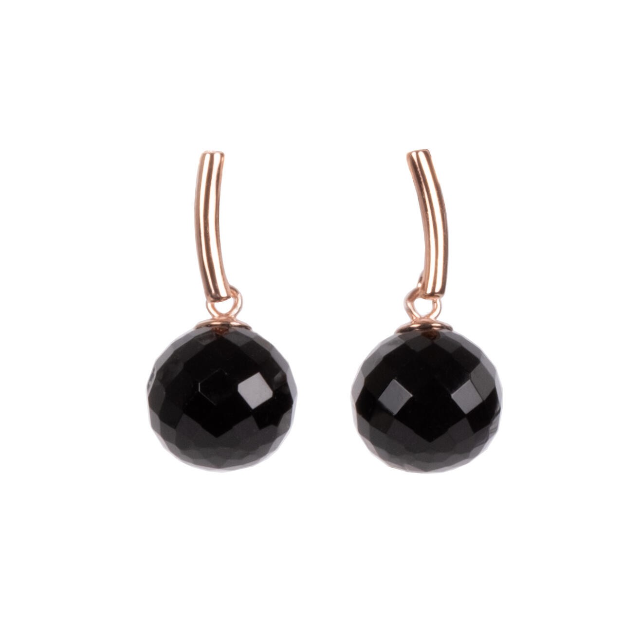 DayCharm Onyx Earrings - Rose Gold and Silver