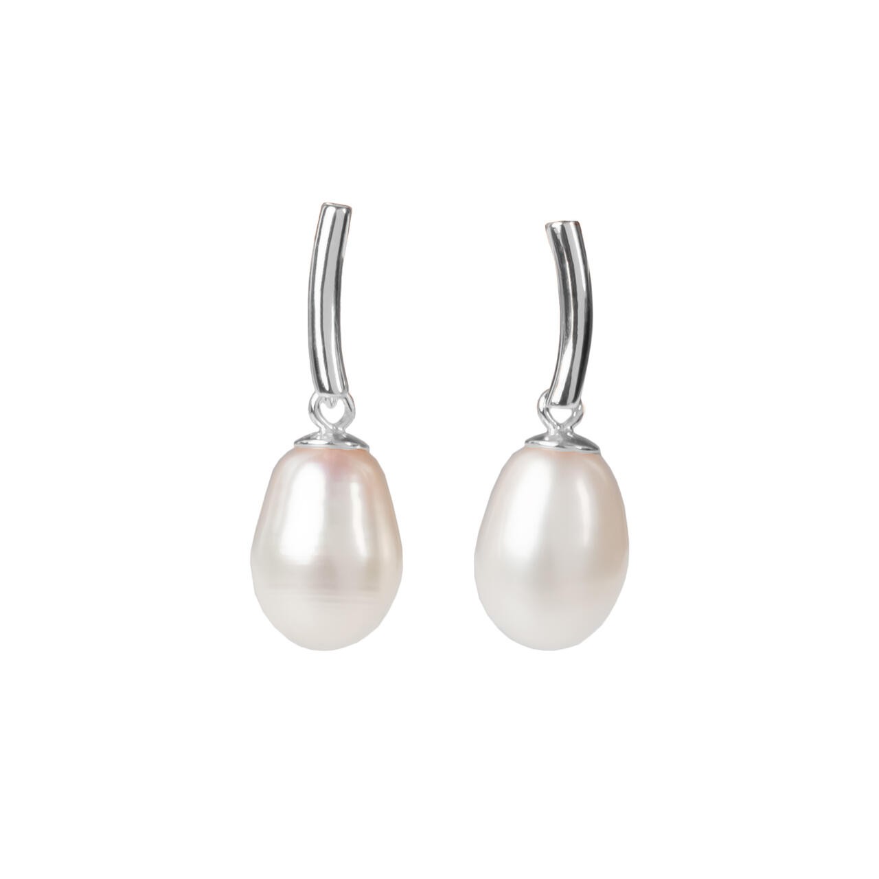 DayCharm Pearl Drop Earrings - Rose Gold and Silver