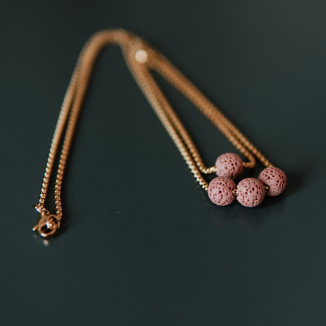 Diffuser Set, Necklace and Bracelet - Pink Lava