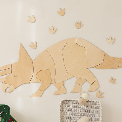 Dinosaur Triceratops – Wooden Wall Decoration