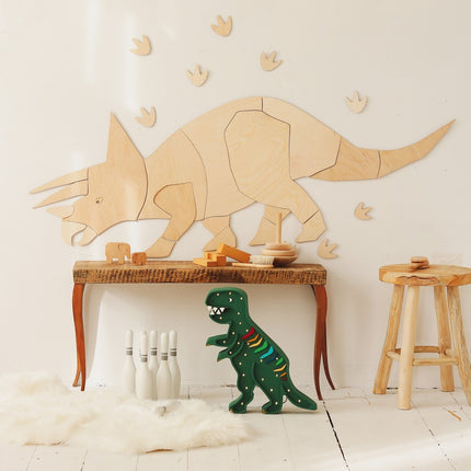 Dinosaur Triceratops – Wooden Wall Decoration