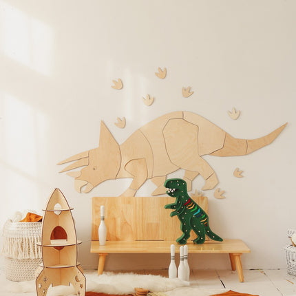 Dinosaur Triceratops – Wooden Wall Decoration