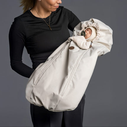 Down-Filled Baby Winter Footmuff – White / Beige, One Size