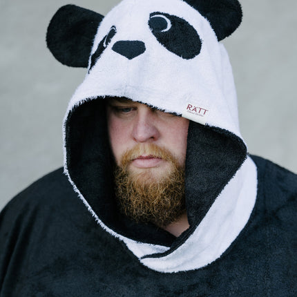 Unisex OEKO-TEX Bamboo Terry Poncho PANDA - For Adults