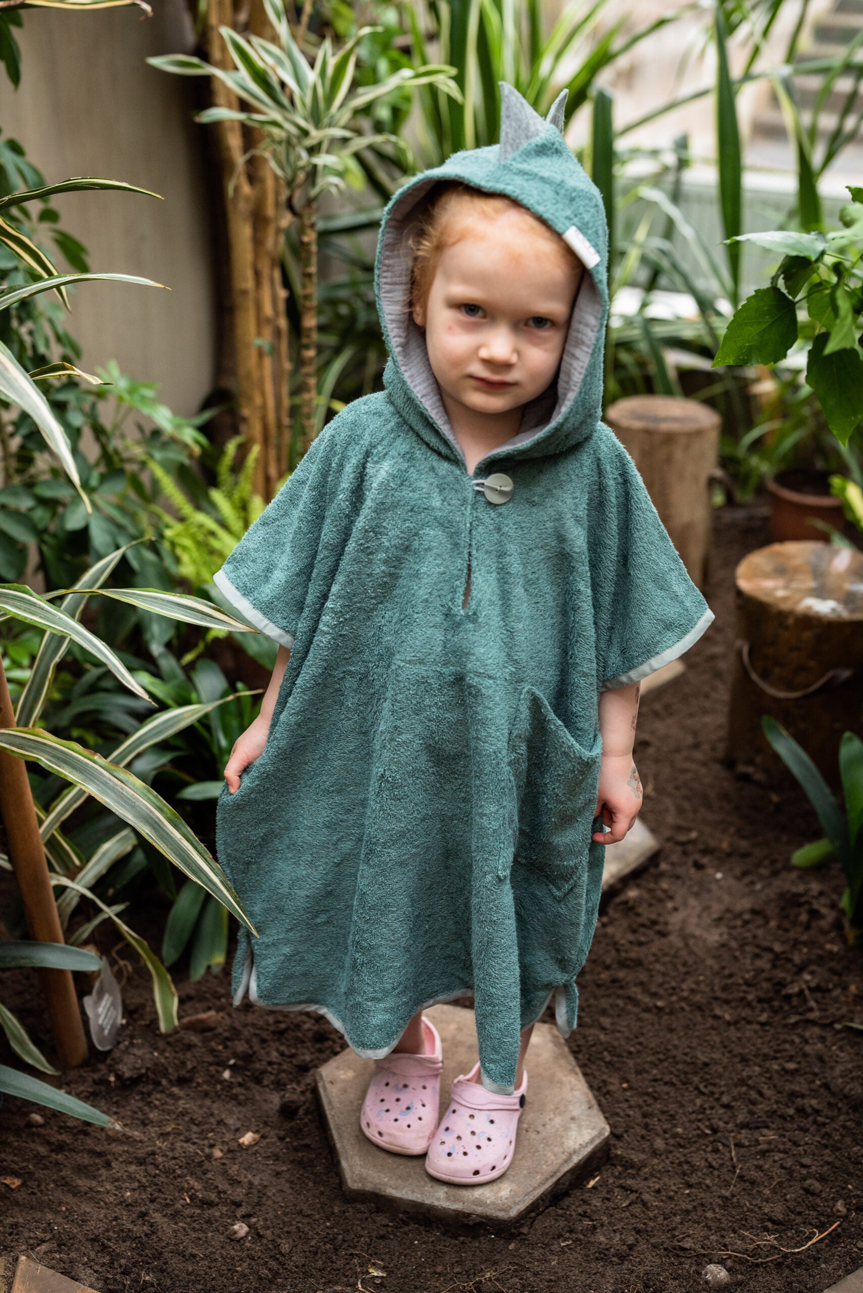Short-Sleeve Poncho DINOSAUR - For KIDS (Size 122-150)