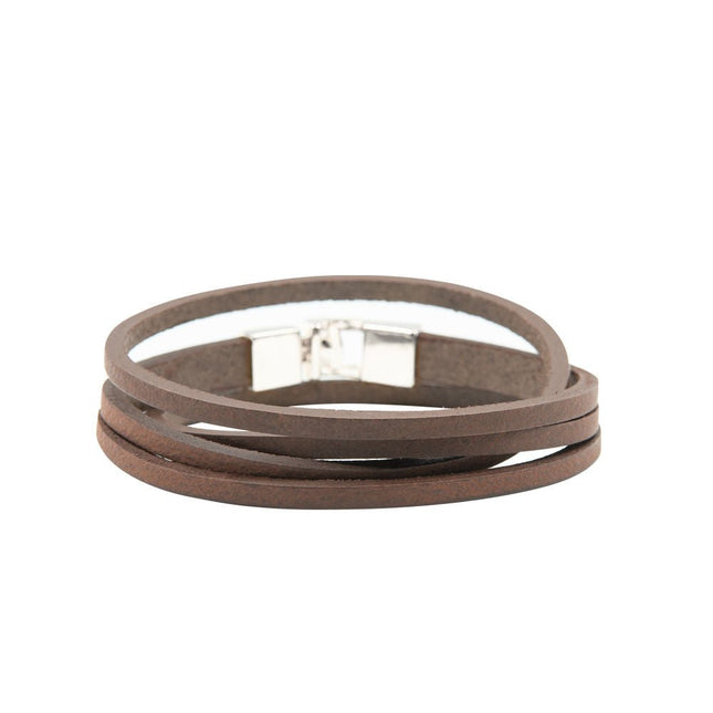 Double Wrap Slit Bracelet - Silver Hook Clasp - LoveStyle World