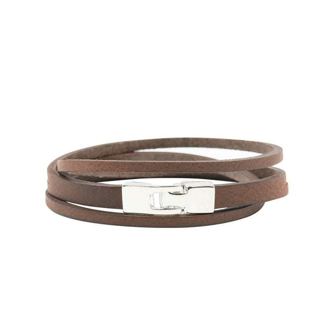 Double Wrap Slit Bracelet - Silver Hook Clasp - LoveStyle World