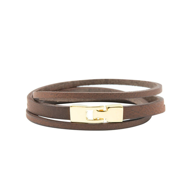 Double Wrap Slit Bracelet - Golden Hook Clasp - LoveStyle World