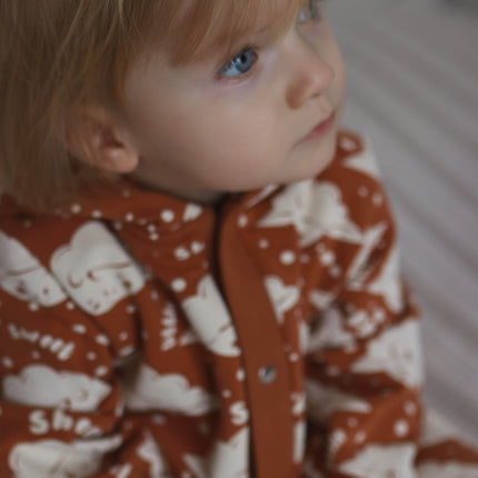 Eared Jumpsuit for Babies and Kids - Cinnamon Sheep