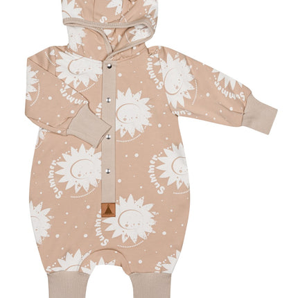 Eared Jumpsuit for Babies and Kids - Beige Suns
