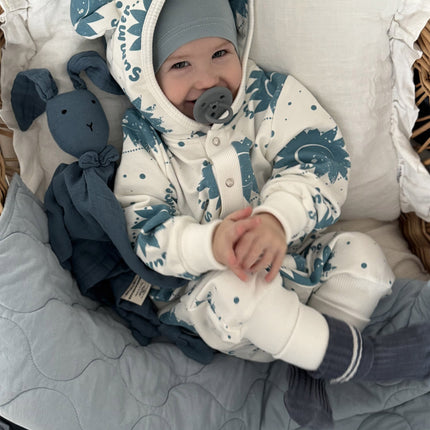 Eared Jumpsuit for Babies and Kids - Ecru Suns