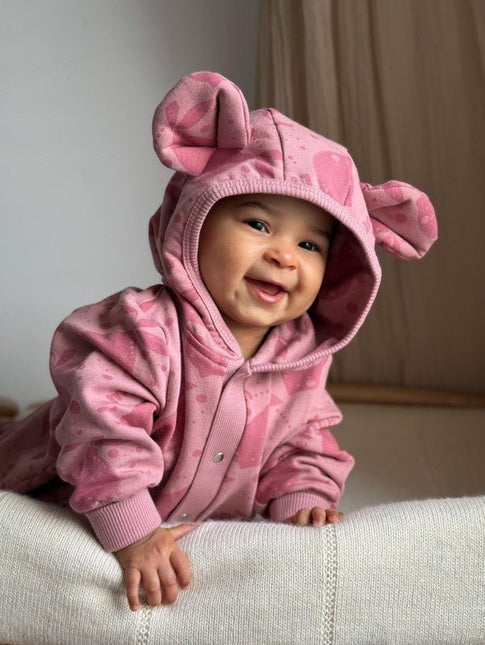 Eared Jumpsuit for Babies and Kids - Pink Lemons - LoveStyle World