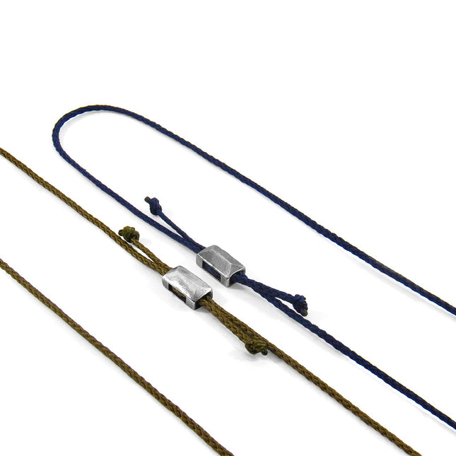 Edward Silver and Rope SKINNY Bracelet - Classic Grey - LoveStyle World