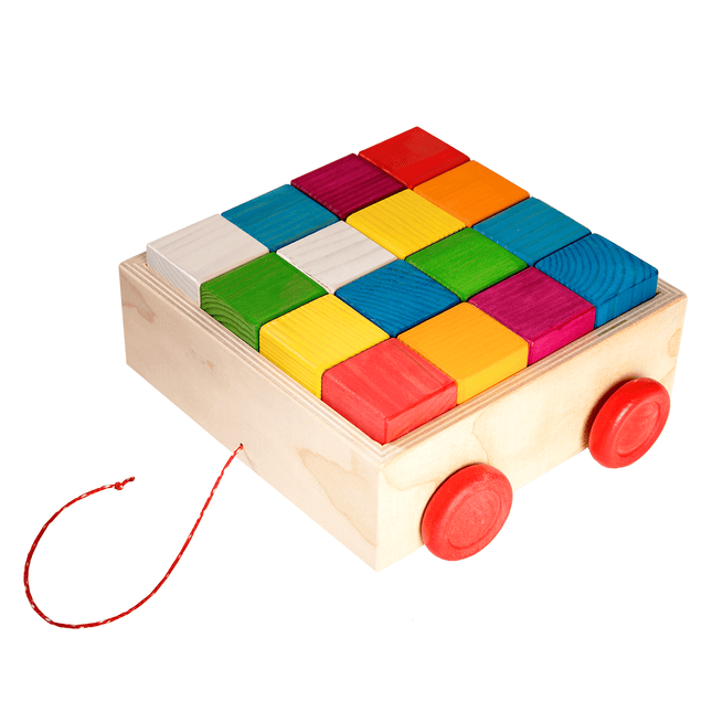 Hand-made Colorful Wooden Building Blocks for Kids – 16 pieces - LoveStyle World