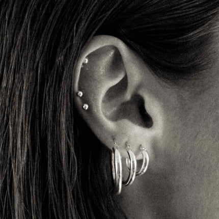Ella Hoops Earrings - Silver