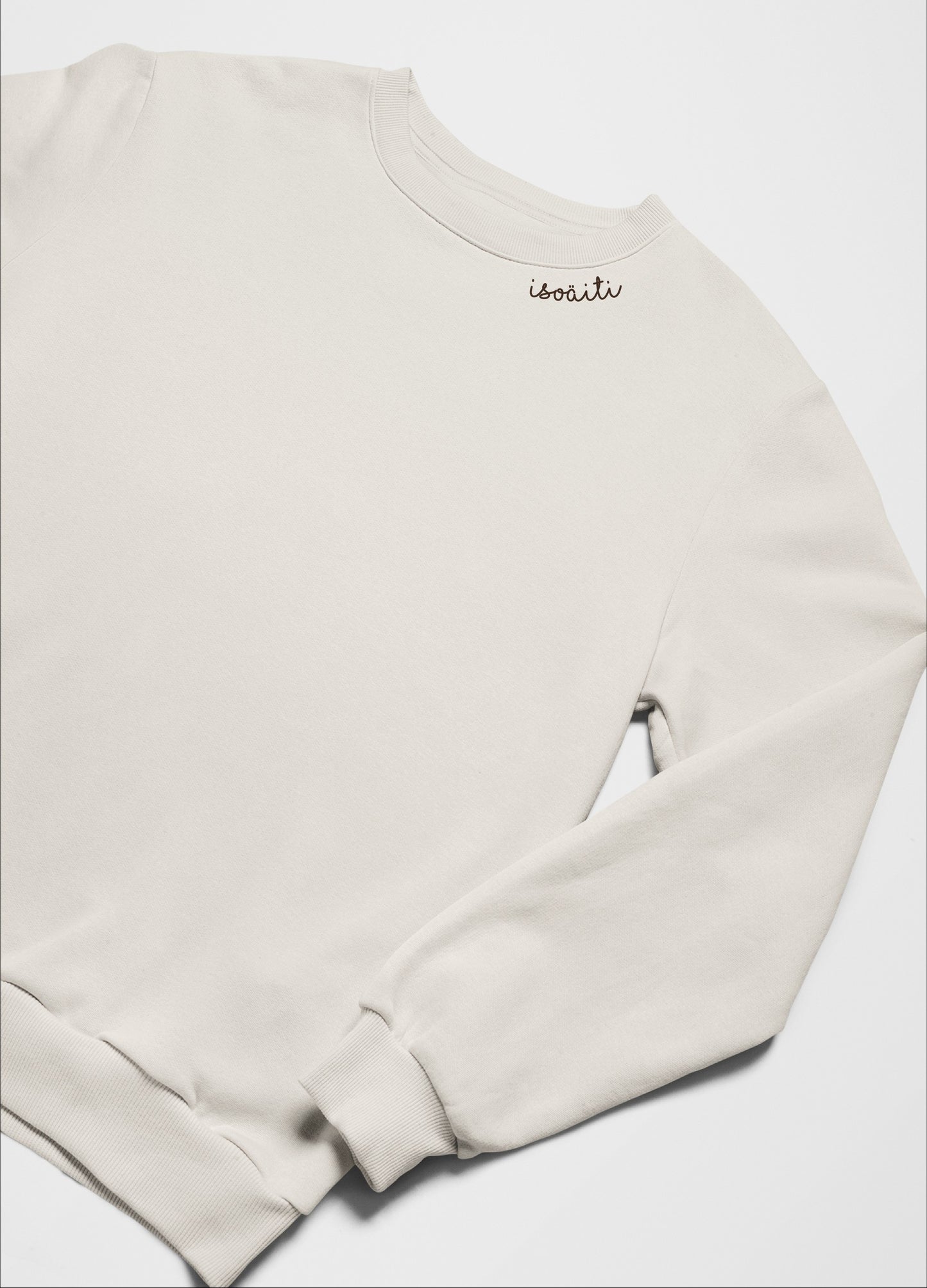 Embroidered Collar Organic Cotton Sweatshirt "Isoäiti" (FI)