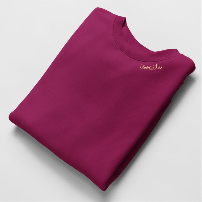 Embroidered Collar Organic Cotton Sweatshirt "Isoäiti" (FI) - LoveStyle World