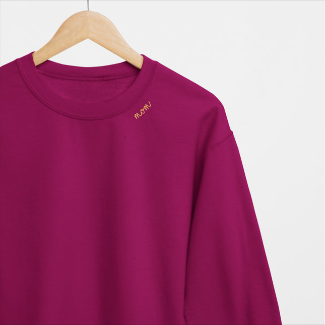 Embroidered Collar Organic Cotton Sweatshirt "Mom" - LoveStyle World