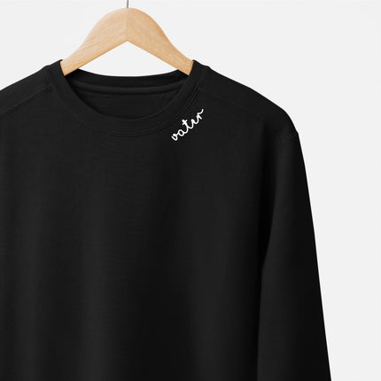 Embroidered Collar Organic Cotton Sweatshirt "Vater" (DE)
