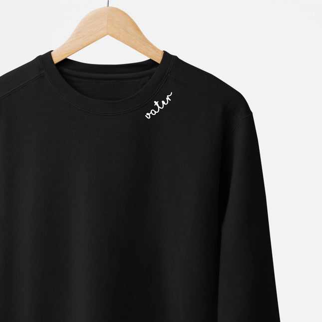 Embroidered Collar Organic Cotton Sweatshirt "Vater" (DE) - LoveStyle World