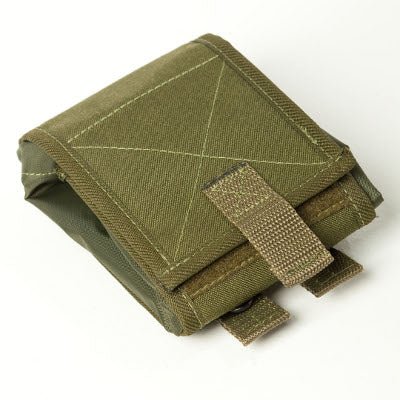 Foldable empty tray pouch, 21 cm - flat view - military green - Galvi Linda
