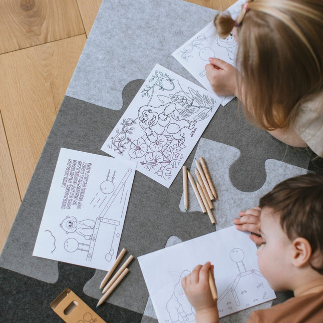 4-piece Felt Puzzle Playmat - Add-on for Climbing Toys - LoveStyle World