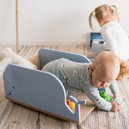 Kids Toy Storage Box on Wheels - Whale