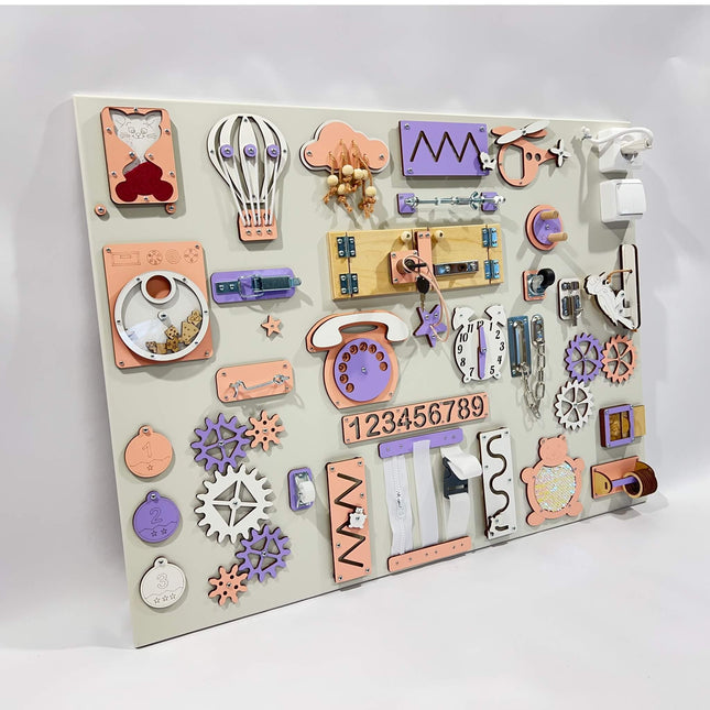 Extra large Montessori busy board with activities (60×80 cm) - LoveStyle World