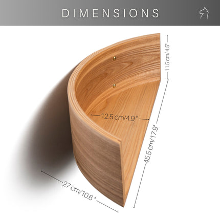 Floating Wooden Wall Shelf - Pie