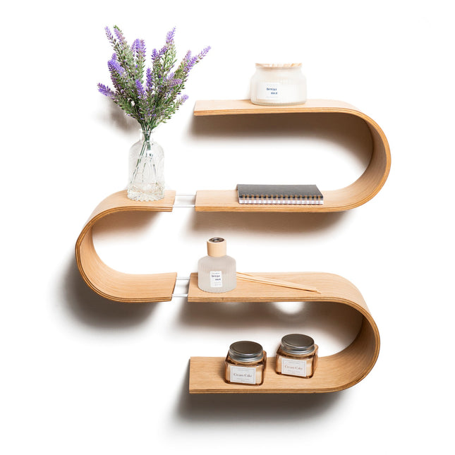 Floating Wooden Wall Shelf - Snake - LoveStyle World