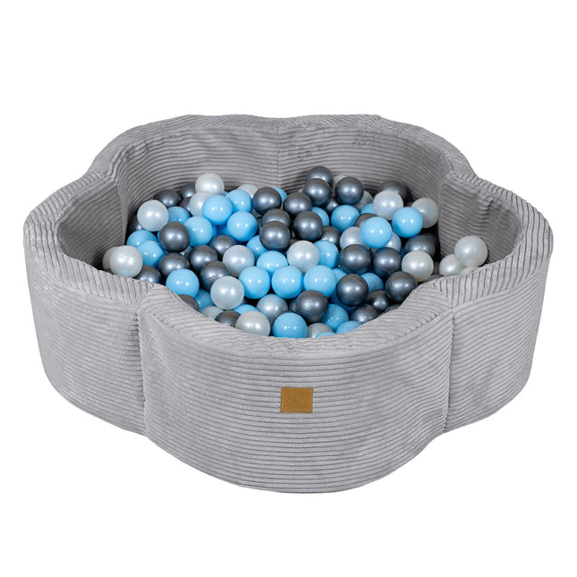 Baby Ball Pit, Foam, Without Balls - Aesthetic Grey Flower - LoveStyle World