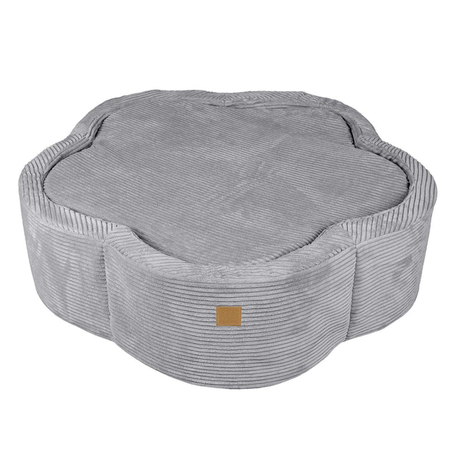 Baby Ball Pit, Foam, Without Balls - Aesthetic Grey Flower - LoveStyle World