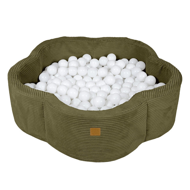Baby Ball Pit, Foam, Without Balls - Aesthetic Khaki Flower - LoveStyle World