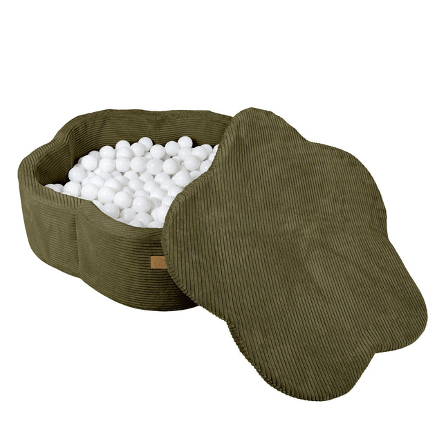 Baby Ball Pit, Foam, Without Balls - Aesthetic Khaki Flower - LoveStyle World