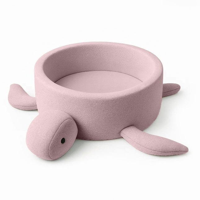 Foam Baby Ball Pit Without Balls - Turtle Raspberry Glaze Pink Boucle
