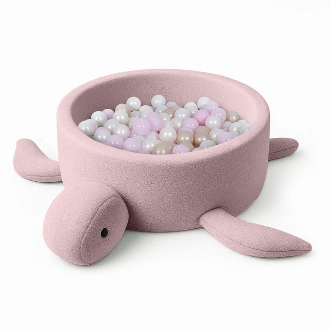 Baby Ball Pit, Foam, Without Balls - Turtle Raspberry Glaze Pink Boucle - LoveStyle World