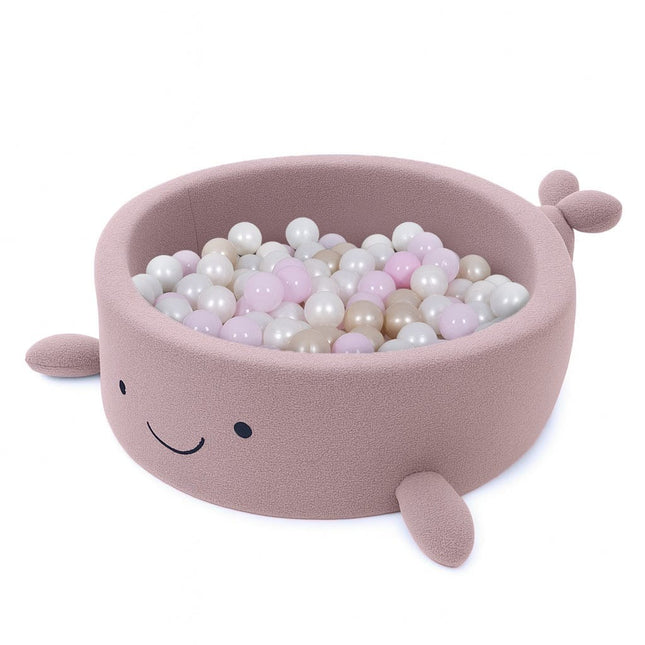 Baby Ball Pit Without Balls - Whale Raspberry Glaze Pink Boucle - LoveStyle World