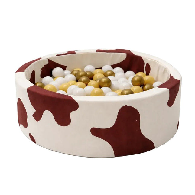 Foam Round Ball Pit 90x30cm - Cow, 200 Balls - LoveStyle World
