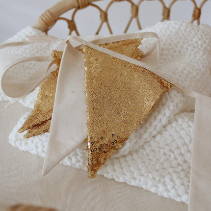 Sequin Garland - Gold and Beige