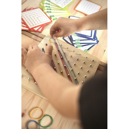 Geoplan on Rubber Bands Wooden Puzzle, 69 pcs