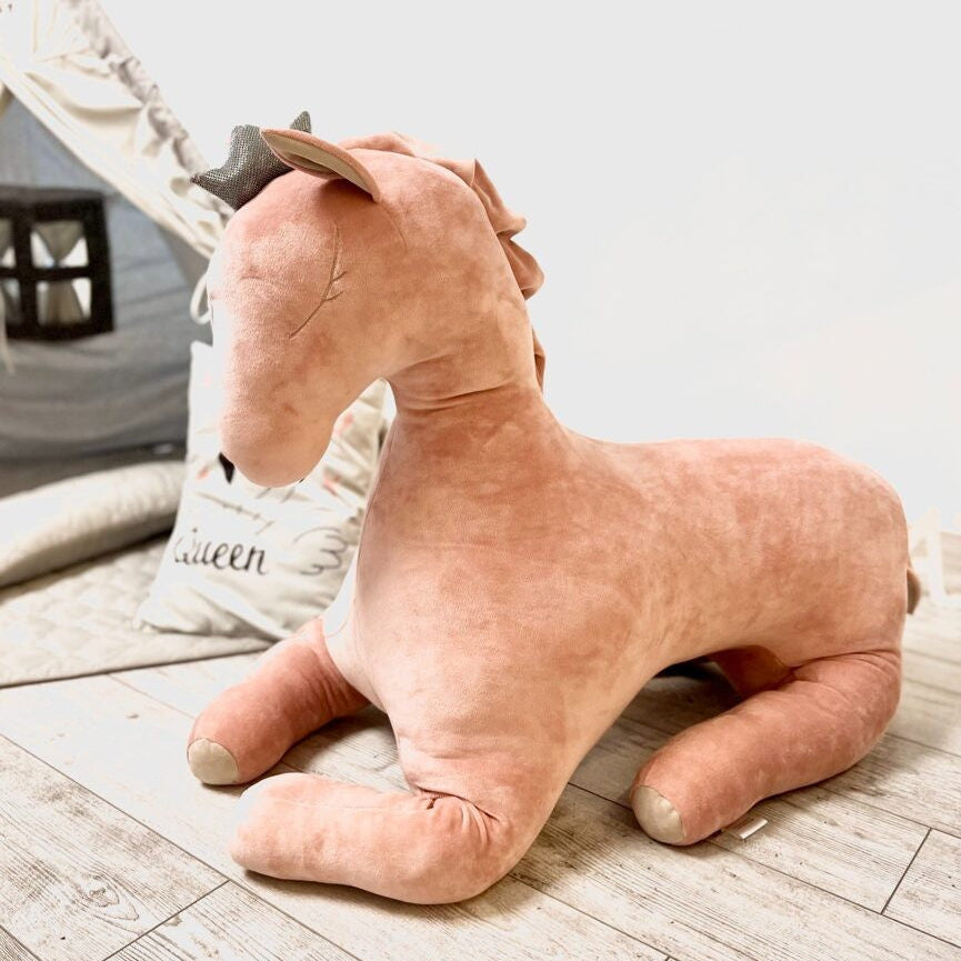 Giant Soft Toy Wingless Pegasus – Dusty Pink